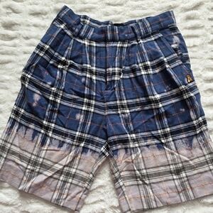 Blue and White Plaid Teddy Fresh Men's Shorts
